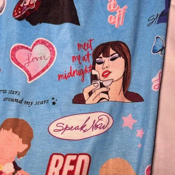 Taylor Swift Pajama Jogger Pants Large - Picture 8 of 10